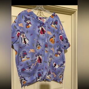 The Wonderful World of Disney 101 Dalmatians Halloween Scrub Top Womens Size 3XL